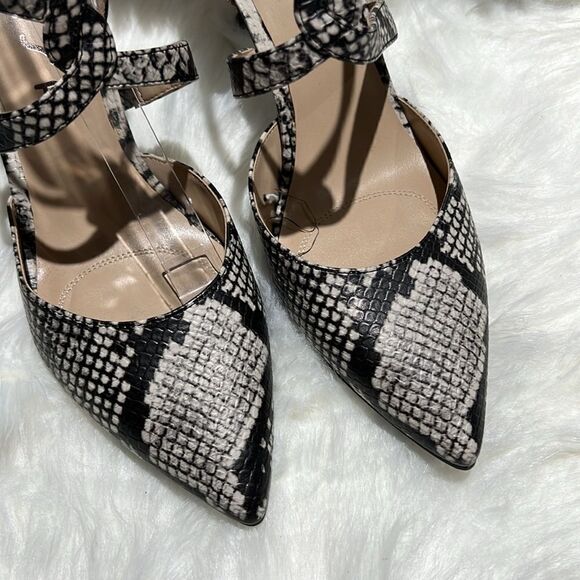 UNISA Women’s Snake Print Black Cream Pointed Toe Stiletto High Heels Sz 9. B66 - Picture 6 of 10